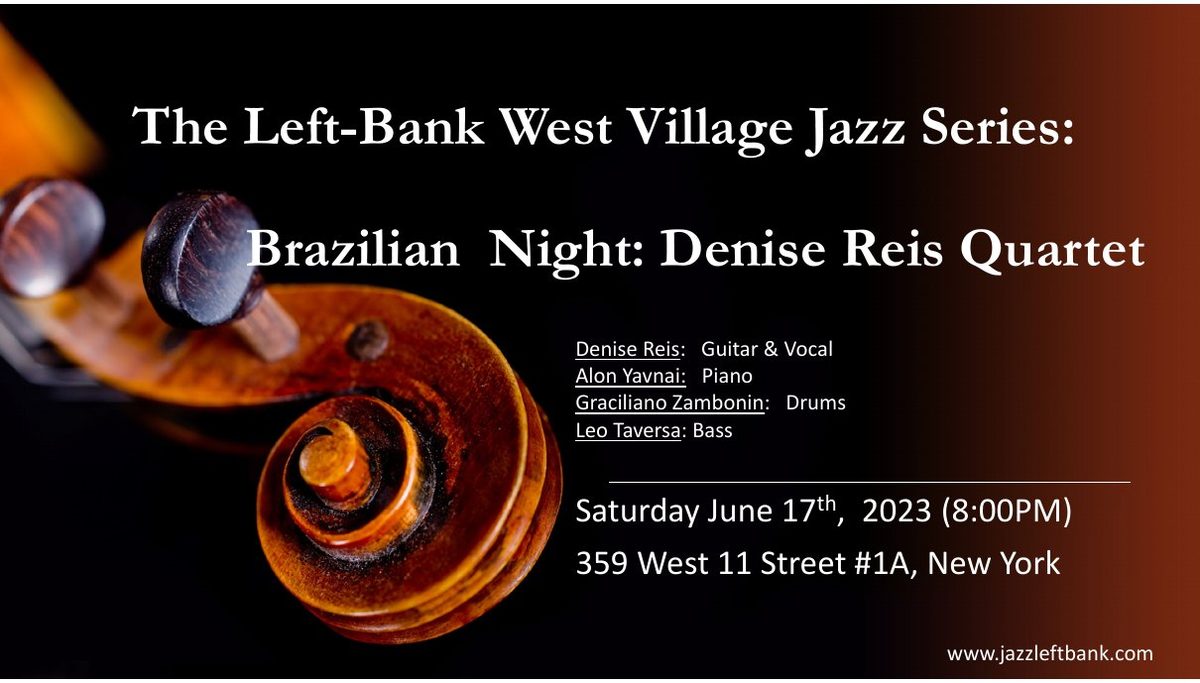 Flyer: Brazilian Night: Denise Reis Quartet, Jun 17, 2023